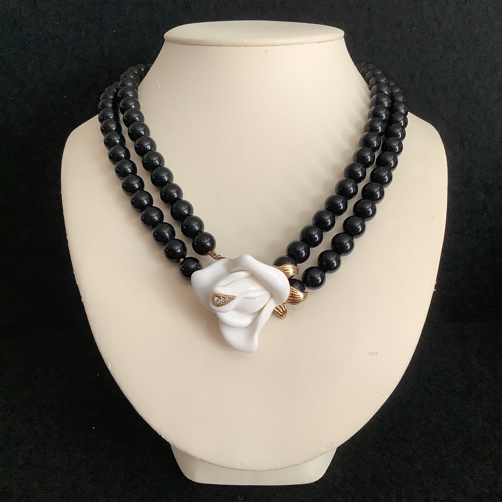 Vintage Kenneth Jay Lane For Avon Midnight Rose N… - image 1